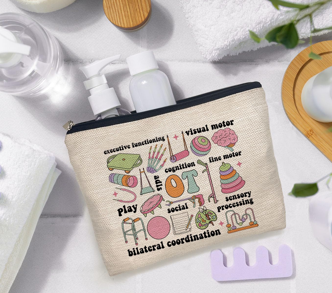 IWXYI Occupational Therapy Gifts,Occupational Therapy Makeup Bag,Occupational Therapist Make up Bag,Therapist Gifts,Ot Gifts,Gifts For Occupational Therapy
