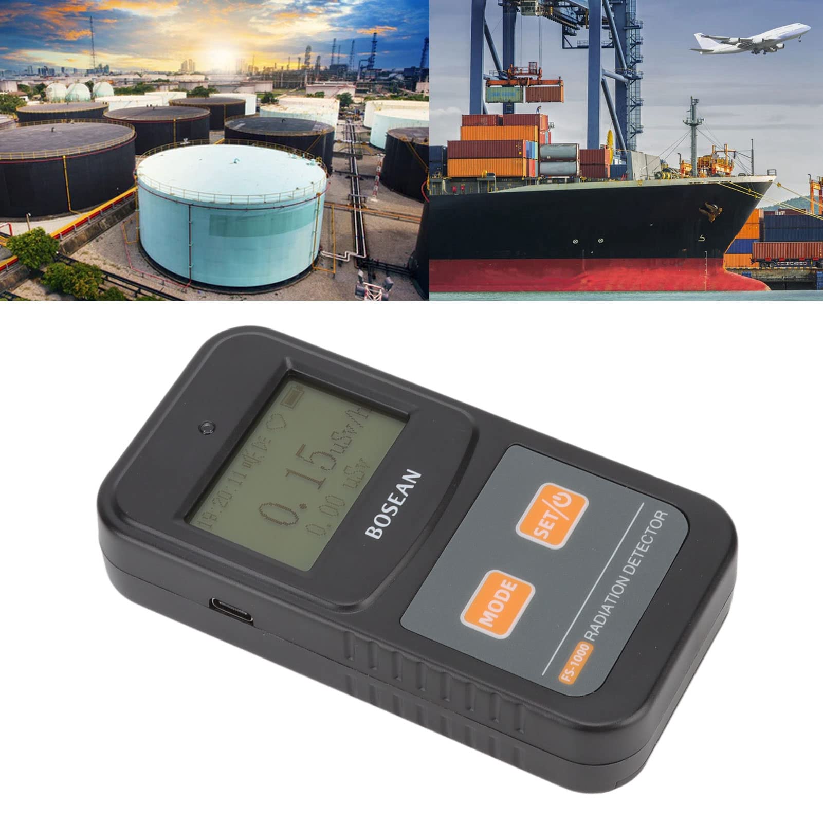 Asixxsix Detector de Radiación de Contador Geiger, Detector de Radiación Nuclear Portátil de Mano con Compensación de Energía, Dosímetro con Pantalla LCD, Umbral de Alarma Ajustable para Laboratorios