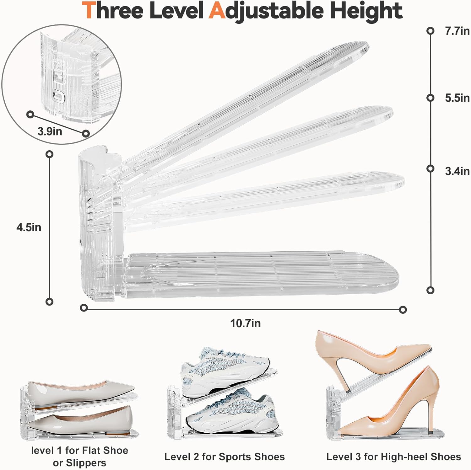 Neprock Stackable Plastic Storage Drawers Bundle with 12 Pack Acrylic Shoe Slots Organizer