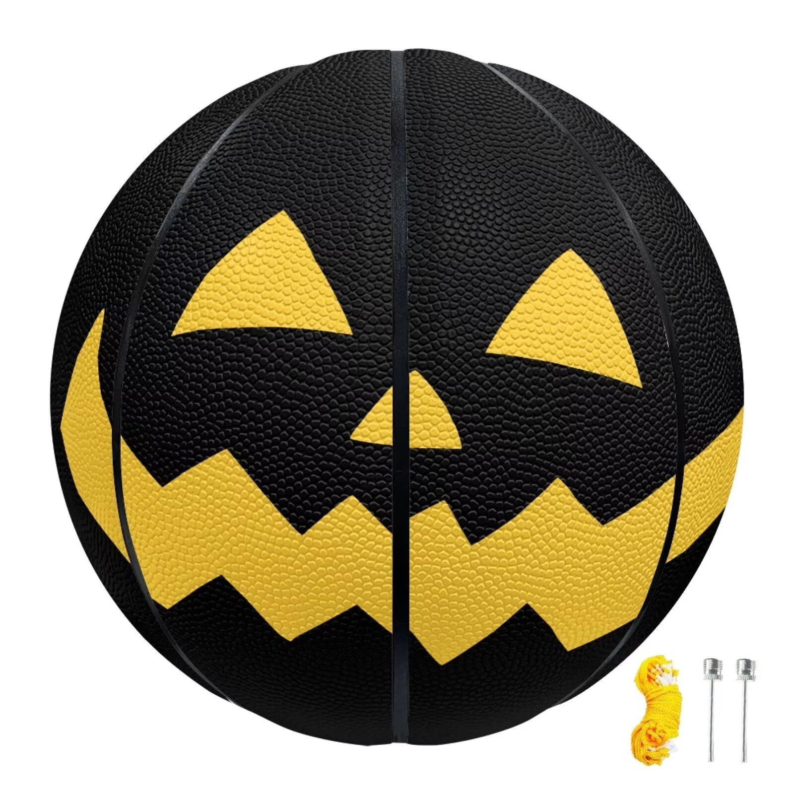 Urndoeng 2026 Halloween Basketball - Made for Indoor Outdoor PU Leather Basketball Games Regulation Size Jack-o'-lantern Print Halloween Party Favors (Black)