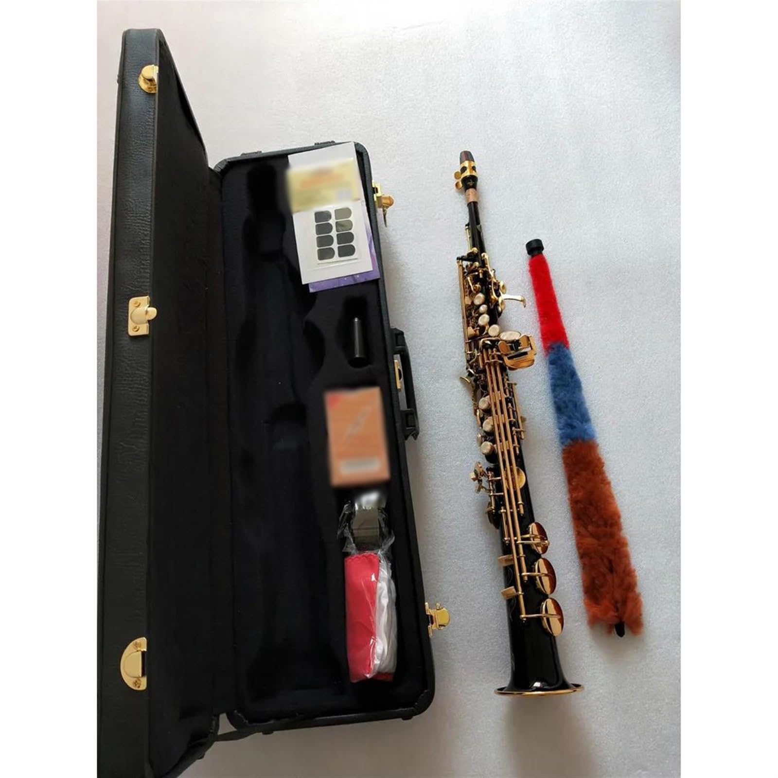Saksofon Instrument Muzyczny Saksofon Sopranowy Z Czarnego Złota B Płaski Saksofon Sopranowy Z Ustnikiem
