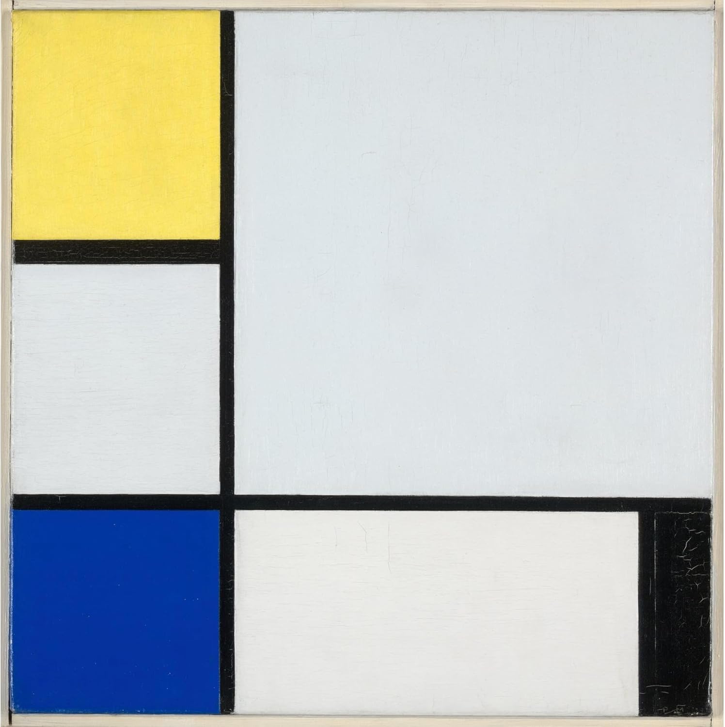 ArtDirect Composition with Yellow, Blue, Black and Light Blue (1929) Unframed Art Print Giclee Poster by Piet Mondrian - Ready for Framing with Customization Sizes 8x8, 11x11, 16x16, 24x24, 36x36 and 48x48 inches
