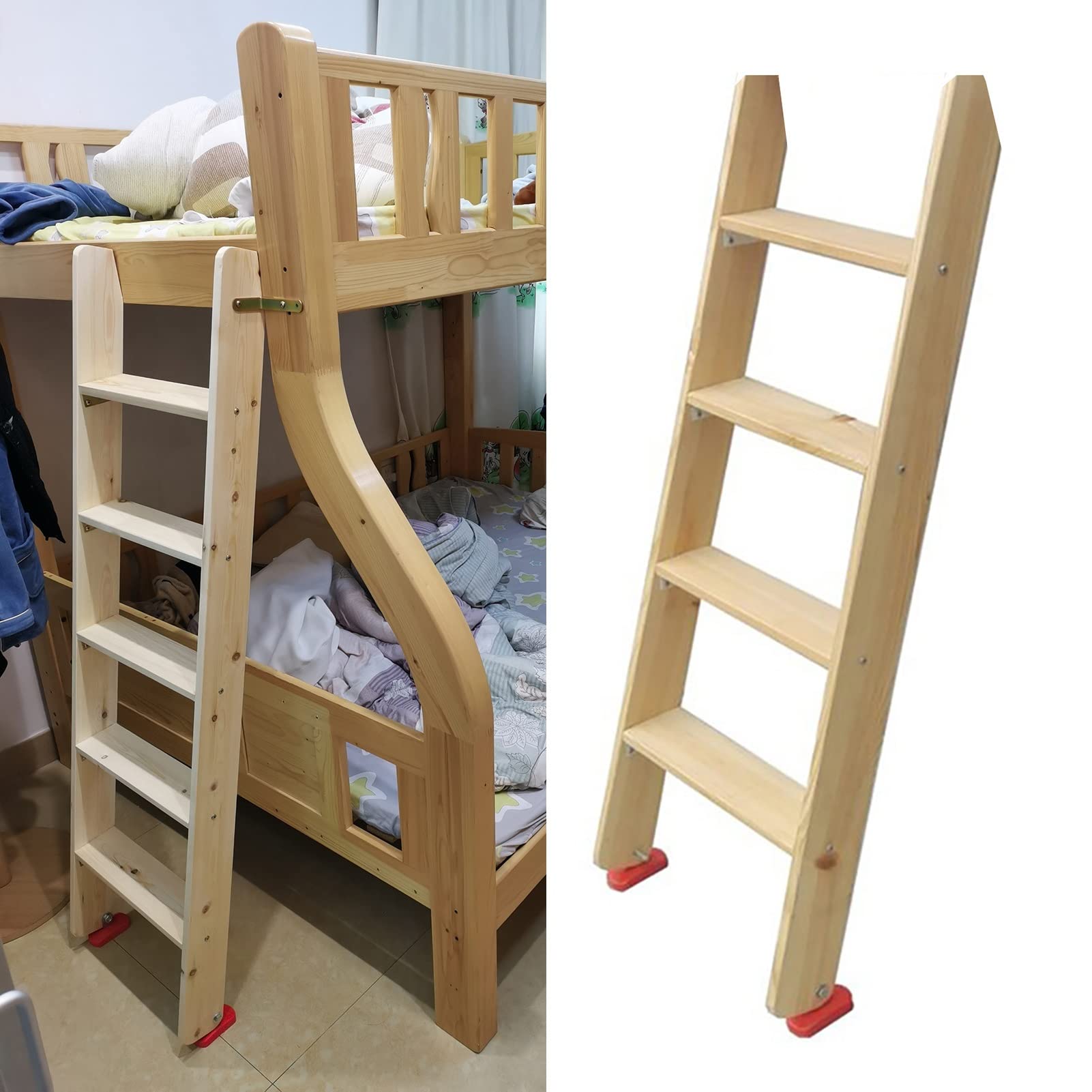 ２段ベッド用はしご Amazon.co.jp: Wood Home RV二段はしご、滑り止めフットパッド