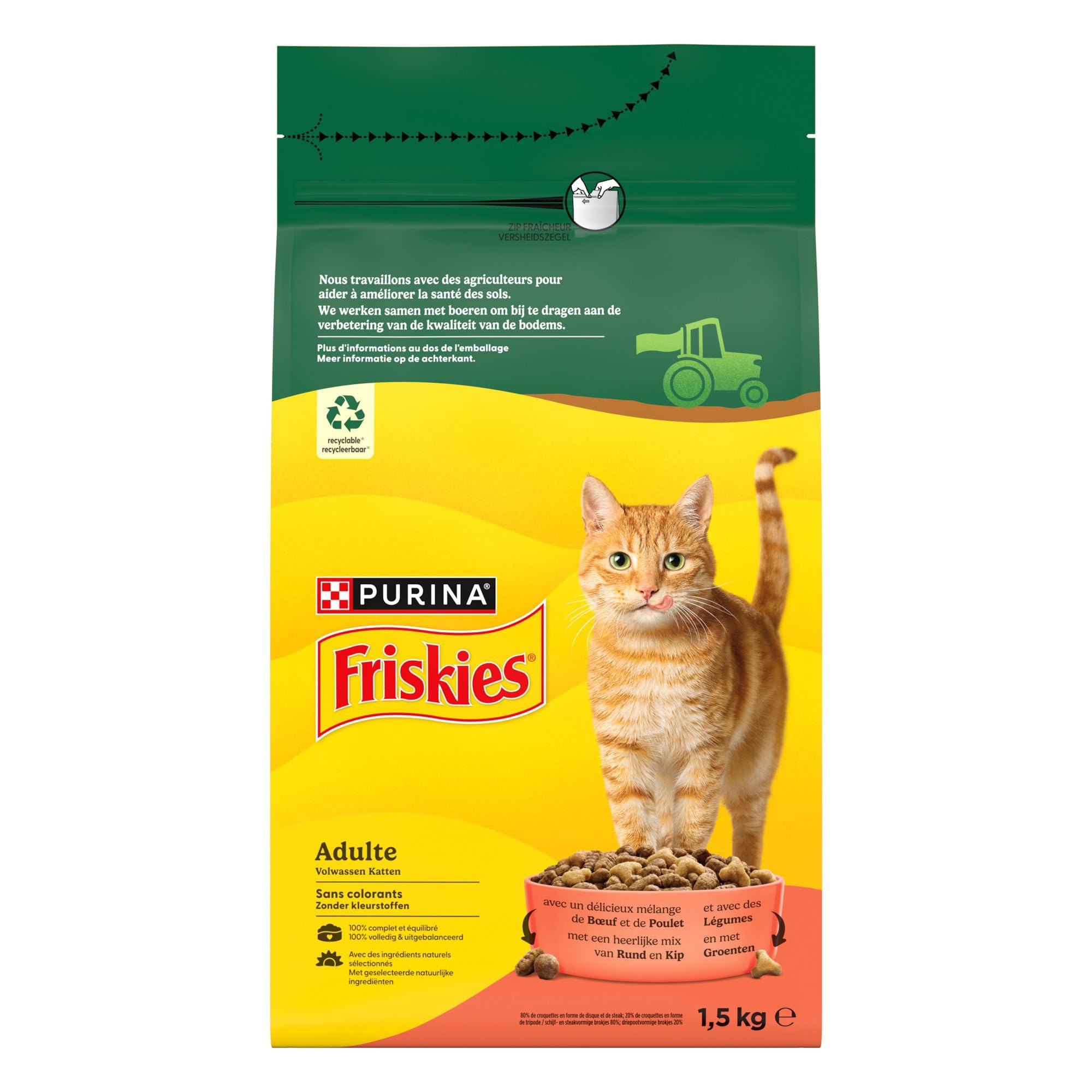 Purina Friskies Adult droogvoer voor katten met tonijn en groenten, 2 kg