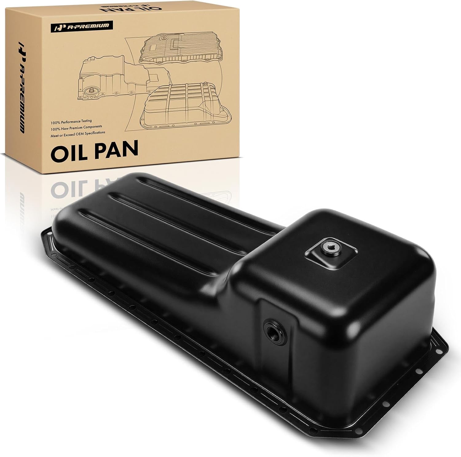 A-Premium Engine Oil Pan Sump with Drain Plug Compatible with Cummins ISB 5.9L/6.7L