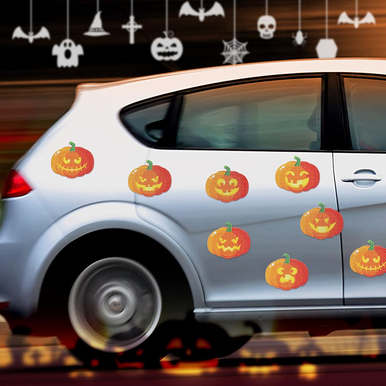 Chinco Halloween Pumpkin Magnet for Car, Reflective Waterproof, 24 Pieces image 5
