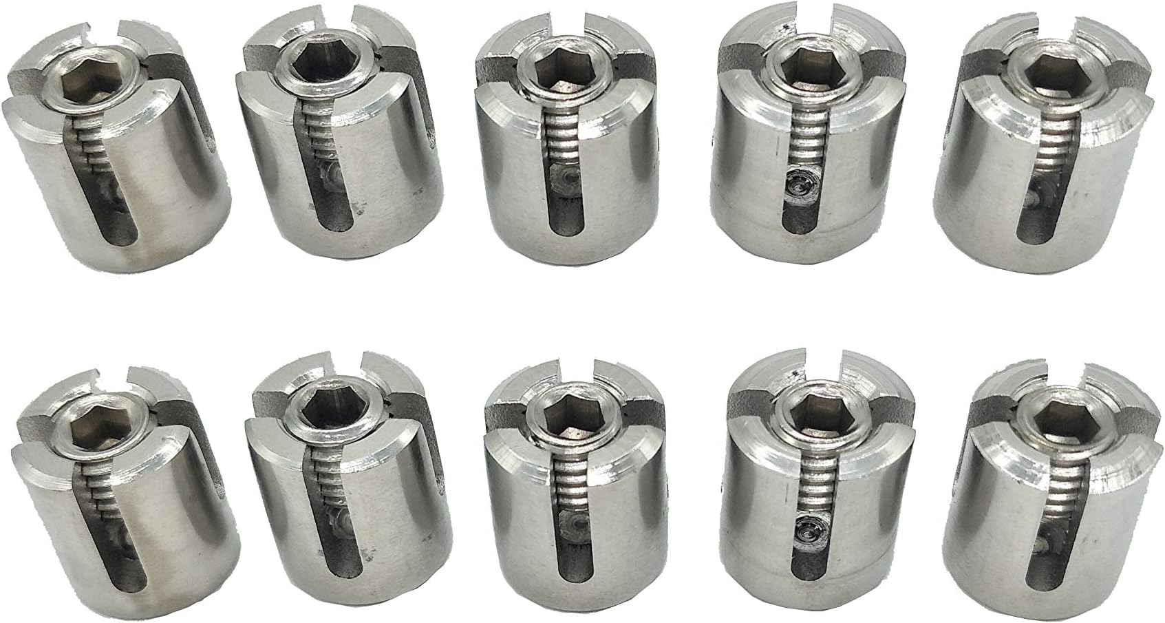 Jimeternal 1/8 Inch Stainless Steel Wire Rope Cross Clamp,10 Pieces, T316 Marine Grade