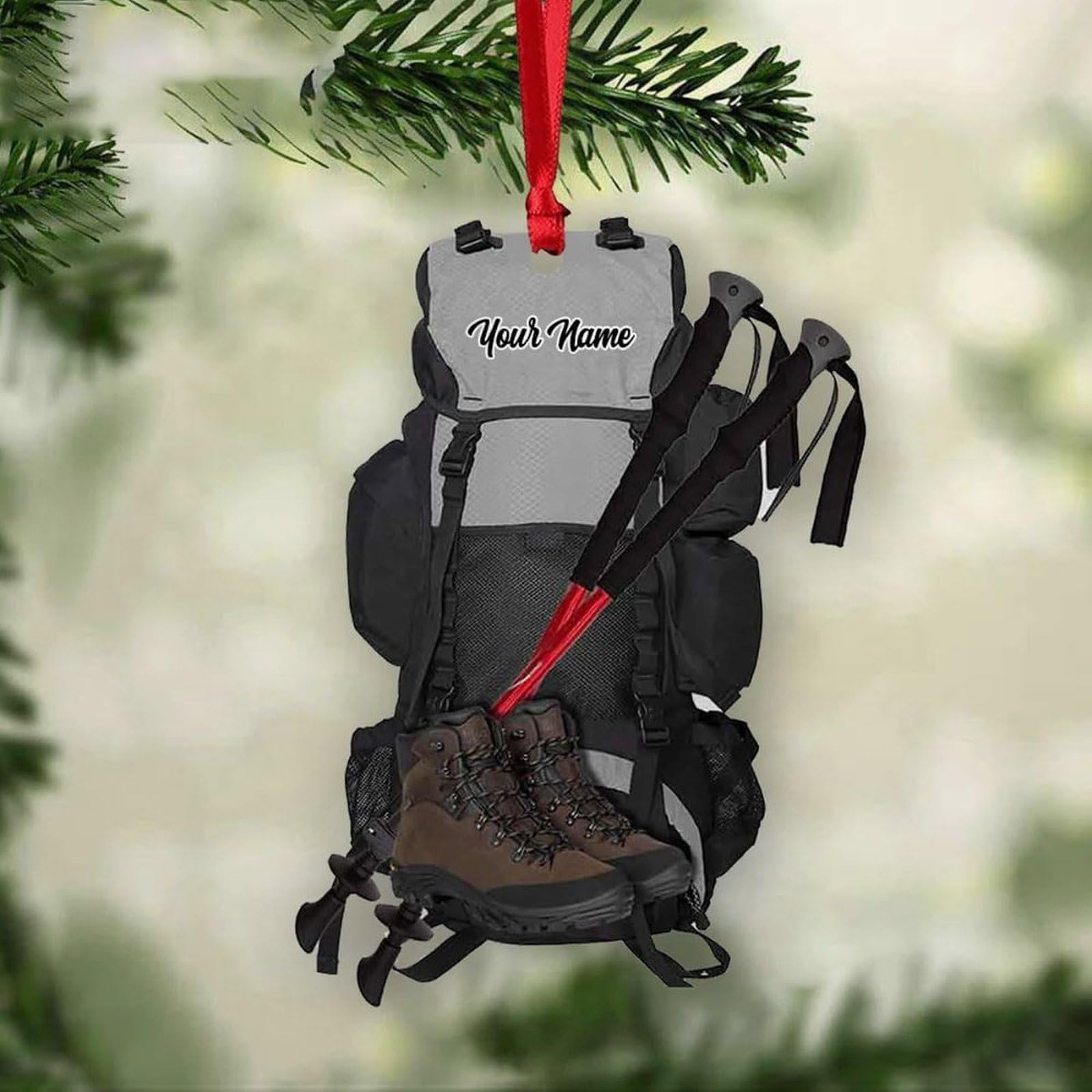 Luckluccy Personalized Hiking Acrylic Ornament Christmas New,Hiking Lovers Christmas Ornament,Camping Lover Gift,Hiking Lover,Keepsake Gift for Camper,Gift for Hiking Club