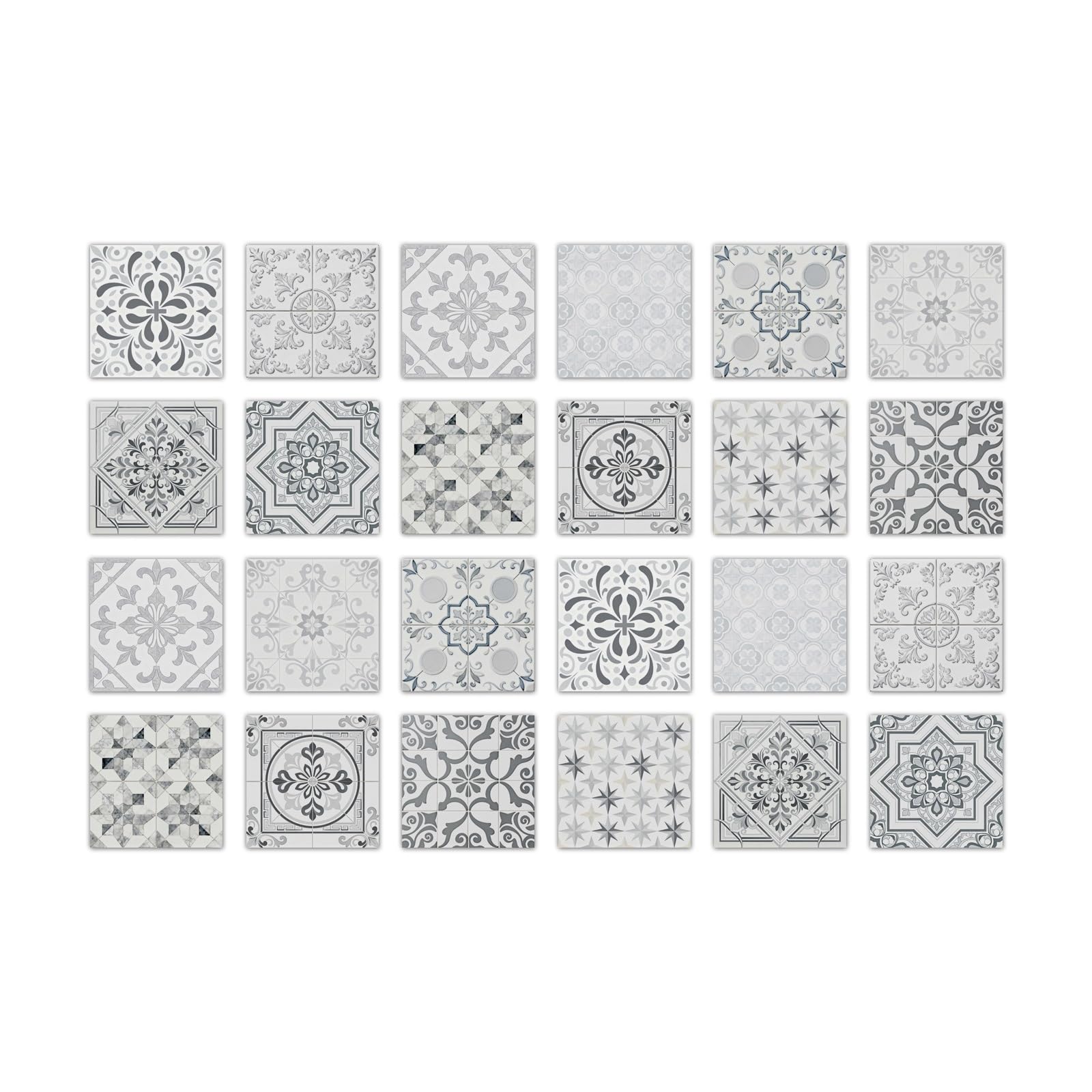 24PCS Tile Stickers, Kitchen Bathroom Wall Decoration