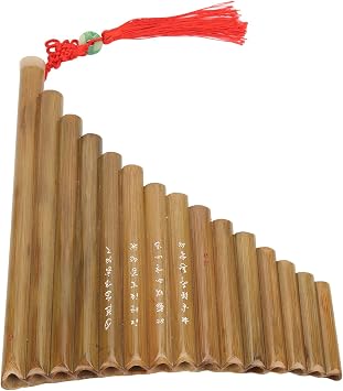 Pan Flute, 15 Pipes G Key Pan Flute Bamboo Flute Panpipe Instrument for Chinese Traditional Musical Instrument Left Hand