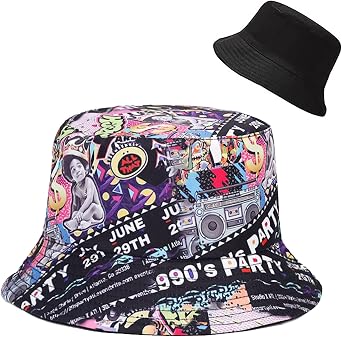 Bucket Hat Beach Sun Hat Fishing Hat for Women Men, Outdoor Travel Reversible Double Side Wear Fisherman Hat