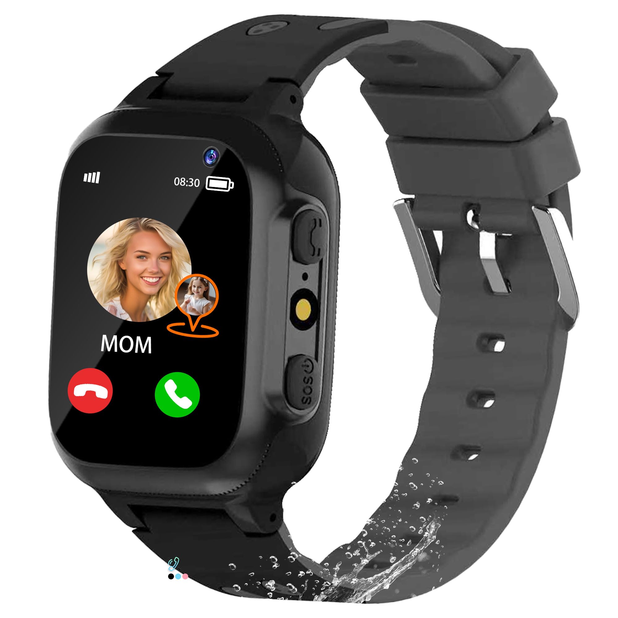 Reloj Inteligente Niño Niña con GPS Localizador Linterna Chat Voz | Teléfonos Llamadas SOS Despertador Modelo de Aula IP68 Impermeable Digital Smartwatch para Niños Cumpleaños Regalos