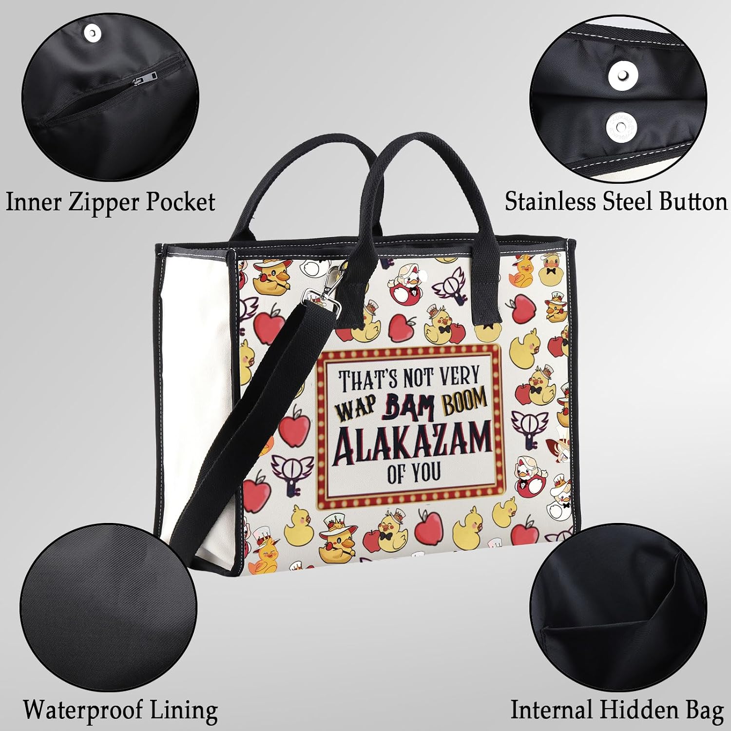 ZJXHPO Hotel Inspired Cross Body Bag-Messenger - Morningstar Carry On Anime Duck Shoulder Bag (Alakazam Tote 2)
