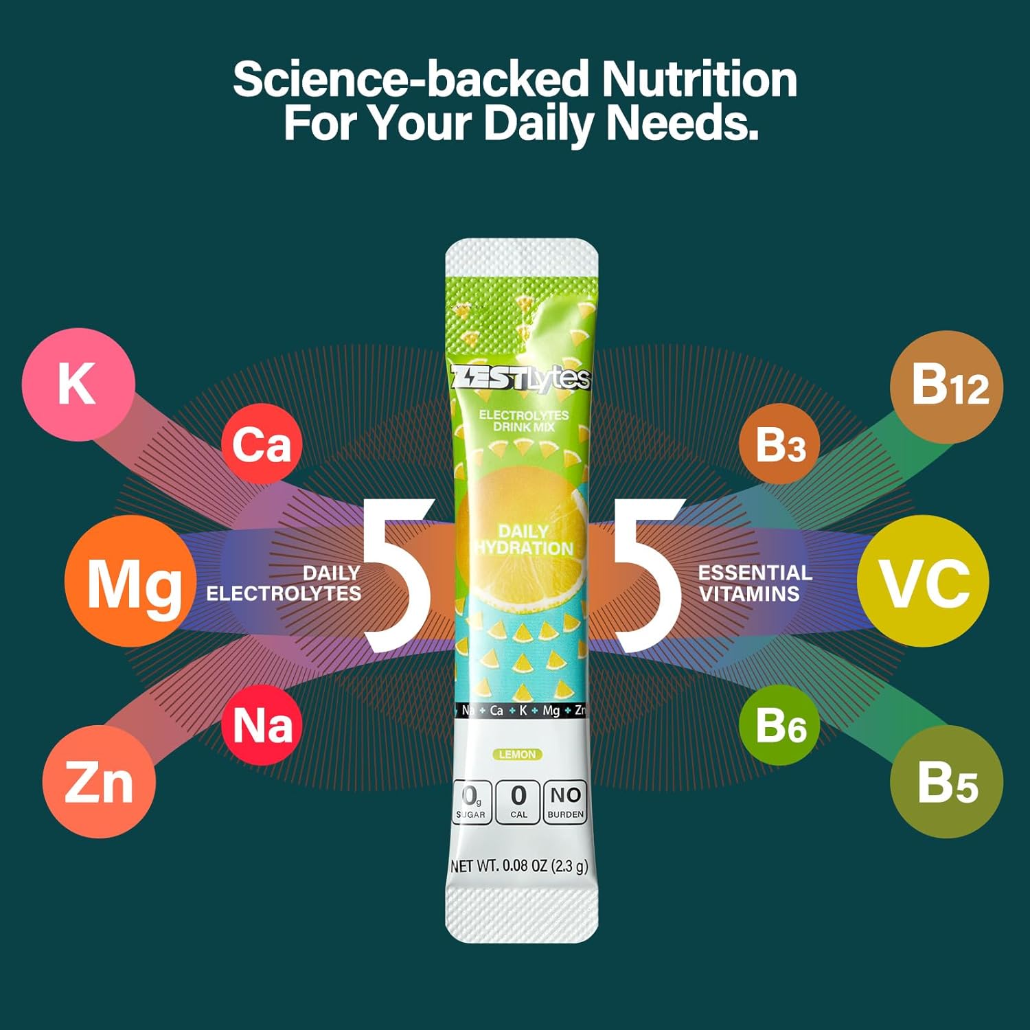 Sugar Free & 0 Calorie Electrolyte Hydration Packets, 40 Sticks Lightly Sweet & Salty Lemon Electrolyte Powder Drink Mix, Daily Liquid Hydration IV Flavors | 5 Vitamins | 5 Electrolytes - Image 4