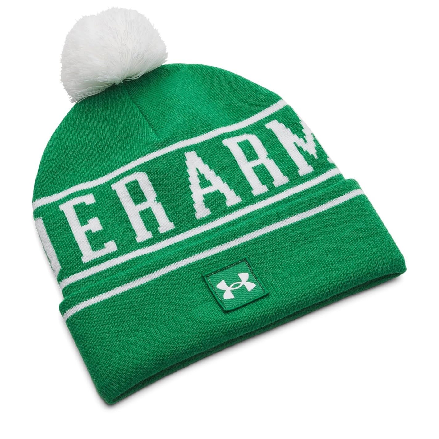 Under Armour Mens M Halftime Pom Beanie Beany Team Kelly Green Mens