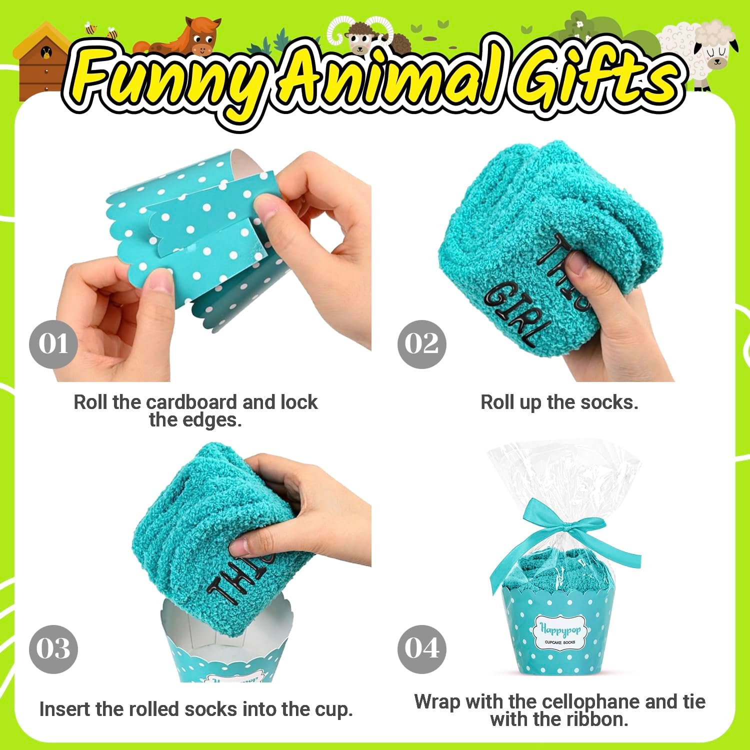 HAPPYPOP Fuzzy Animal Socks for Women - Turtles Gifts Pigs Socks Horses Octopus Gifts Girls - Image 7