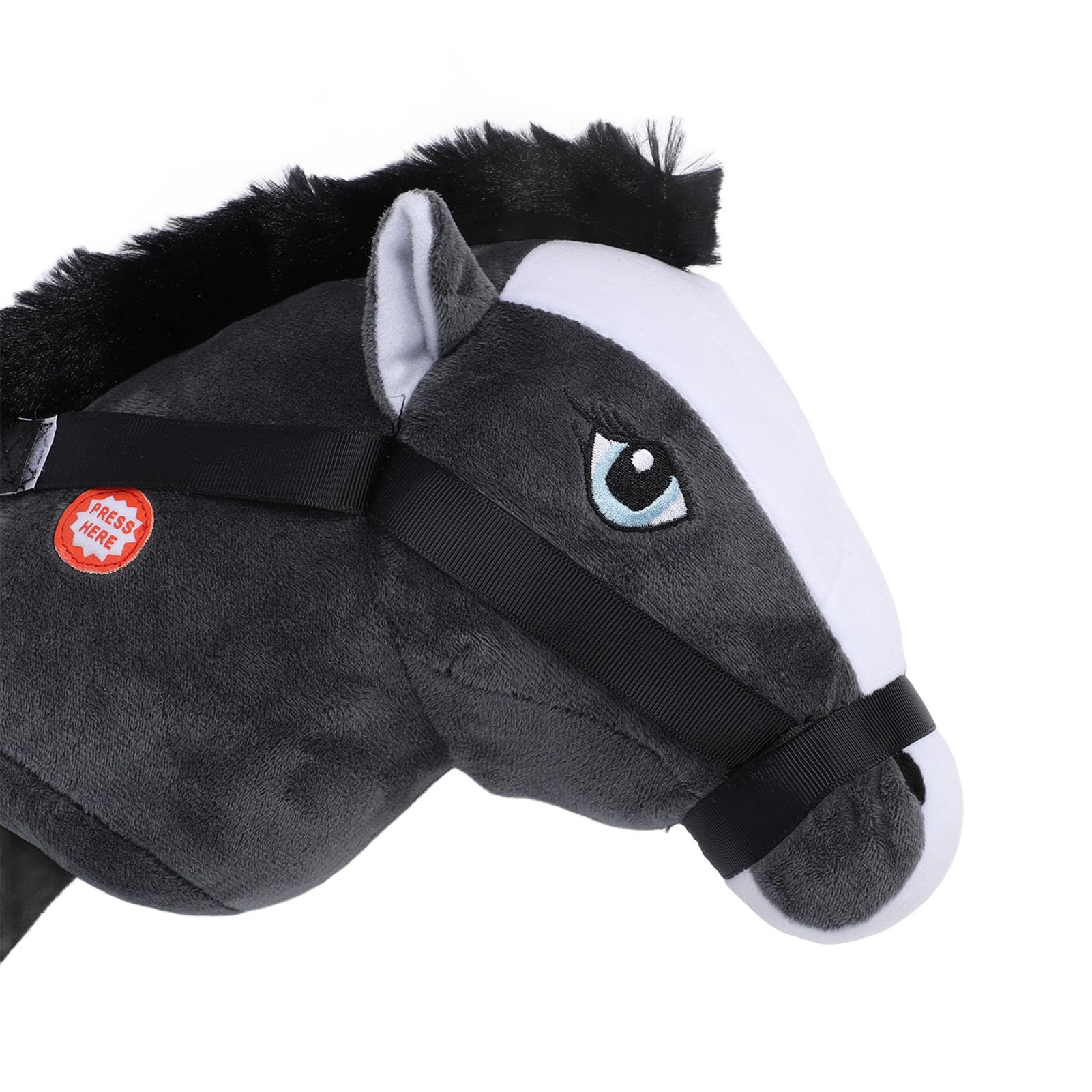 Konik Hobbystyczny, Zabawka na Patyku, Plusz i Kreskówka z PVC, Symulowany Ręcznie Wykonany koń Hobbystyczny dla Dzieci do Zabawy na świeżym Powietrzu (BLACK)