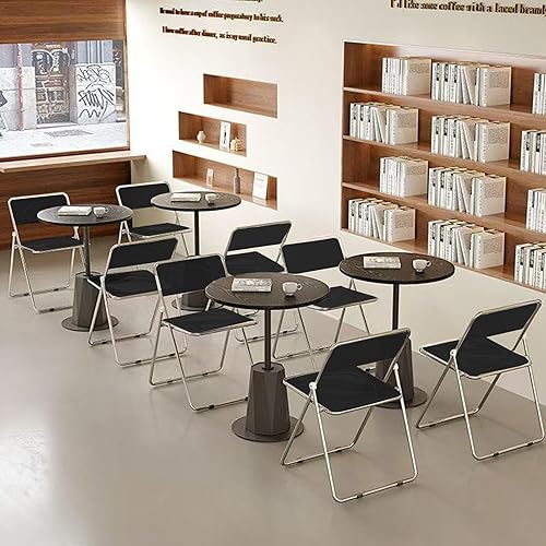 Miniatura 8 de Juego de 4 sillas plegables de plástico portátil de acrílico, fáciles de usar y almacenar, cómodas sillas de fiesta portátiles para el hogar,