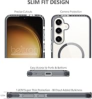 Vista 6 de BELTRON Funda para cinturón para Samsung Galaxy S25, funda protectora delgada transparente y funda de clip giratorio para cinturón, compatible