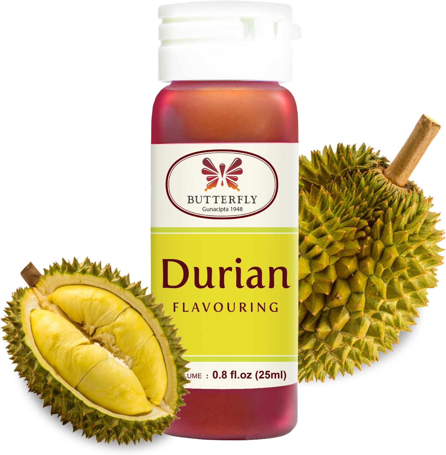 Butterfly Flavoring Extract Paste, 25 ml (Durian, Pack of 1) โ Durian Paste for Baking, Exotic Tropical Aroma for Cake, Mooncake & Chips