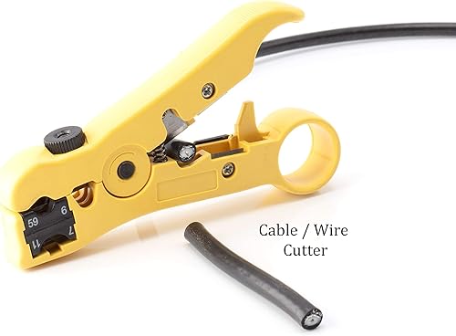 Miniatura 5 de Cortador de cable coaxial de alta calidad para RG59, RG6, RG7 y RG11 - Herramienta de pelado para cable de categoría - Pelacables CAT6 CAT5 CAT3 -