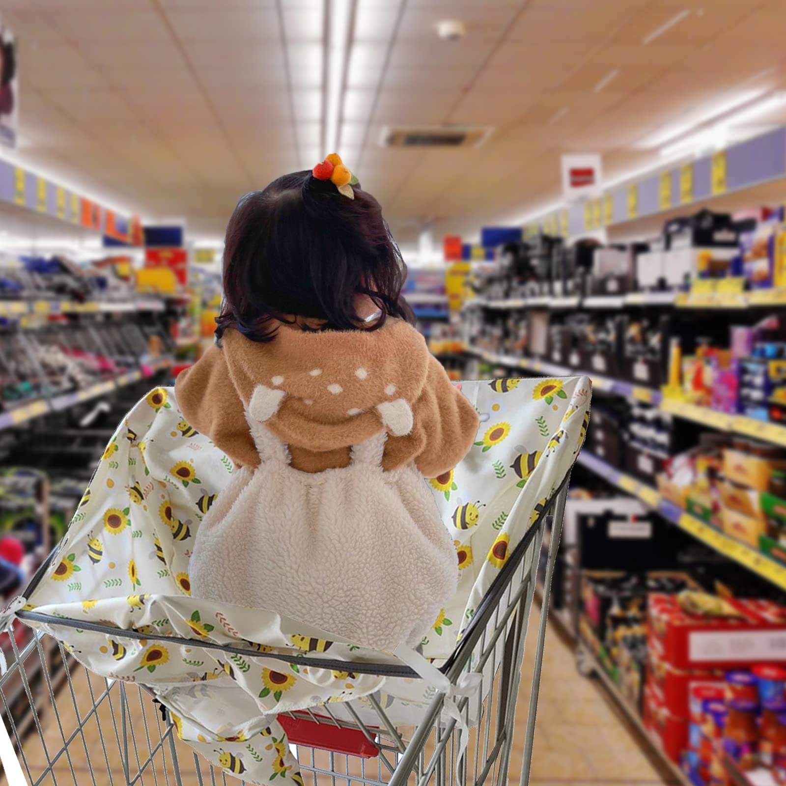 Bebé Cubierta de la Alta Silla del, Lavable Máquina Funda Plegable para Carrito Bebé, Carrito de Compras Cubierta para Silla, para Bebes o Niños Pequeños