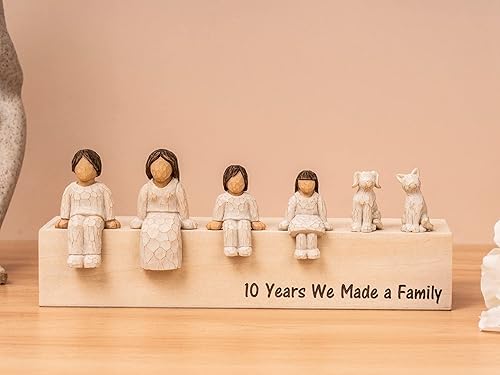Miniatura 2 de Figuras combinadas personalizadas para elegir tu familia, 10 años que hicimos una escultura de resina familiar, figura esculpida pintada a mano,