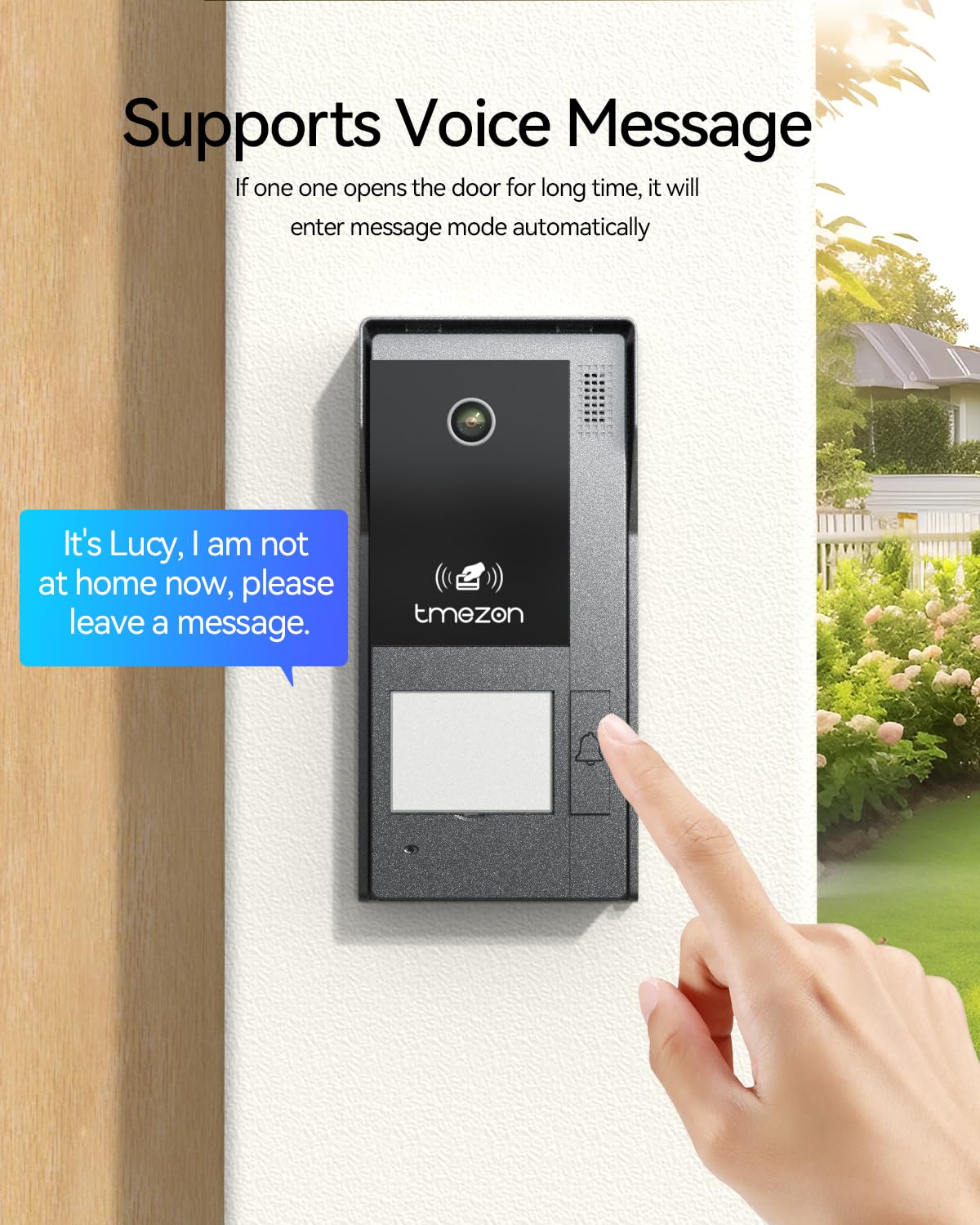 TMEZON WLAN Video Türsprechanlage mit Türöffner,1080P Türklingel mit 2 * 7" Farb-Touchscreen,Nachtsicht und Zwei-Wege-Audio,Bewegungserkennung des Menschen,APP/Swipe Card Unlock,2-Draht Kabel