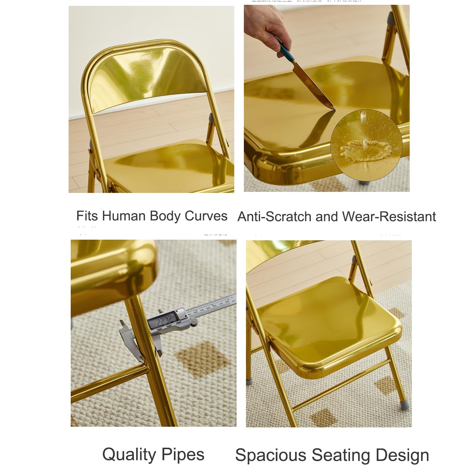 Amazon.com: XTRYBHD Metal Folding Chairs, Portable Stackable Event