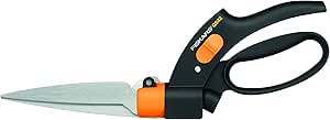 Fiskars Rasenkantenschere, Mit Servo-System, Handlich, Länge: 32 cm, Stahl-Klingen/Kunststoff-Griff, Schwarz / Orange / Grau, GS42, 1000589