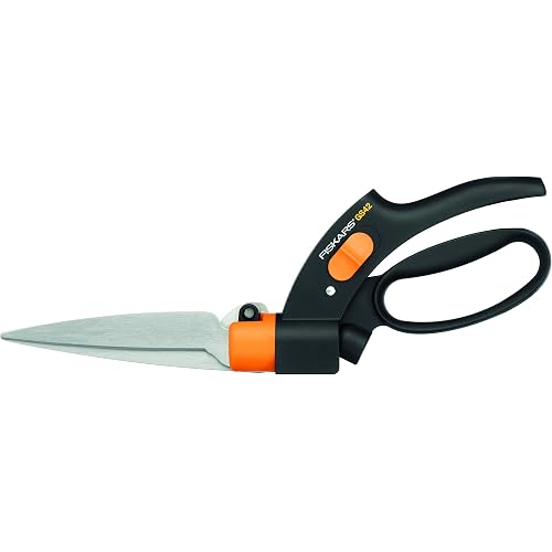 Fiskars Servo-System Grass Shear GS42, Anti-jam Servo-System mechanism, Length: 34.4 cm, Steel blades/Plastic handles, Black/Orange, GS42, 1000589