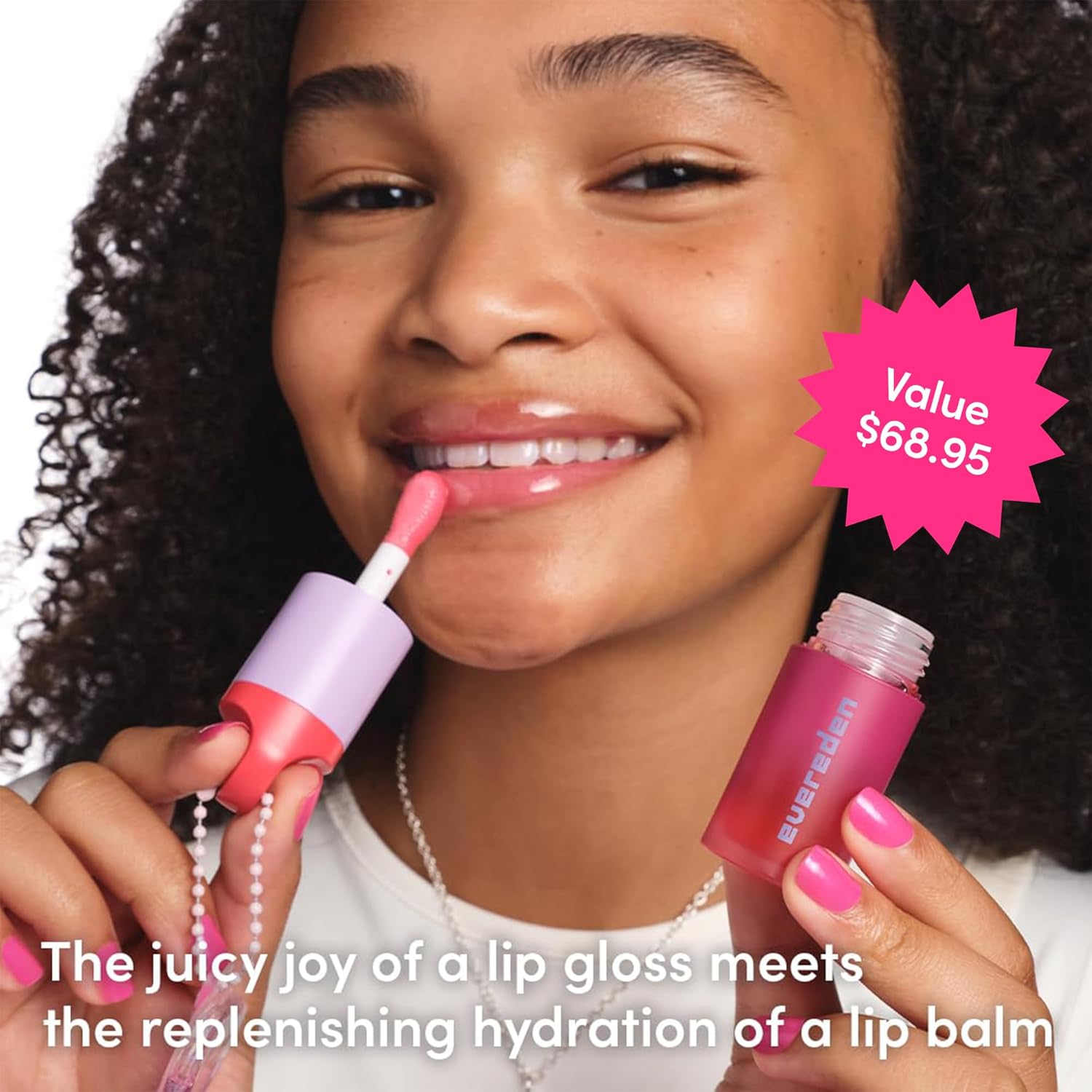 Evereden Happy Kids Skin & Lips Routine - Multi-Vitamin Face Wash & Face Cream Peach & Tinted Lip Oil Ruby Red Set - Clean & Vegan Skin Care for Kids 3+ - Moisturizing, Nourishing, & Protective