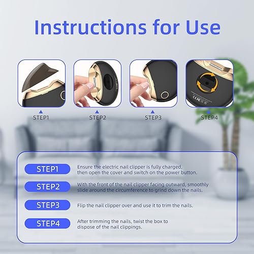 Miniatura 3 de Cortaúñas eléctrico inteligente USB automático, 100% seguro para manos, pies y herramientas de uñas para bebés, niños, ancianos y cuidado de uñas,