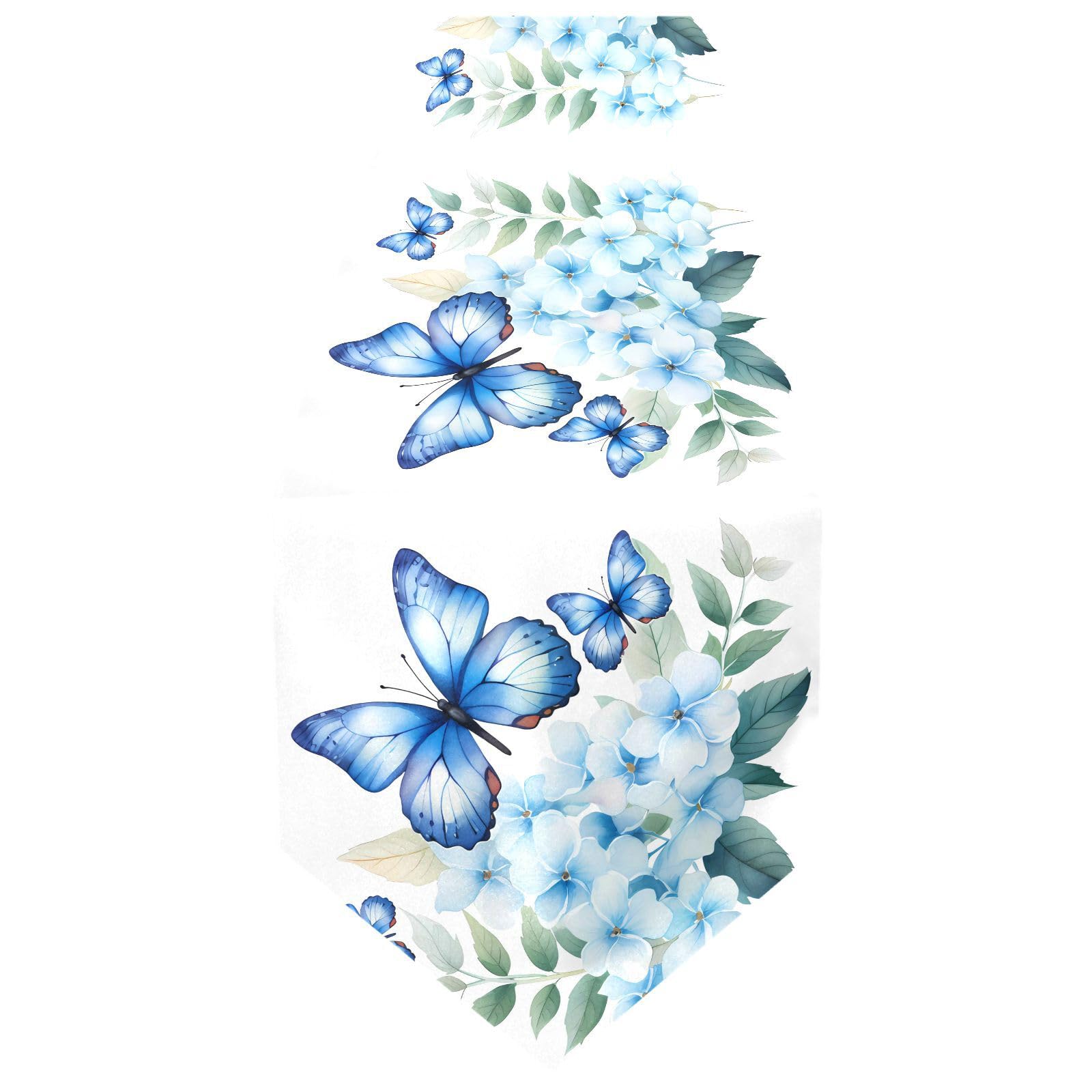 Chemin de table pour mariage et fête d'anniversaire aux hortensias bleus