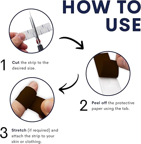 Miniatura 7 de URSA - Cinta elástica Moleskin, cinta de tela resistente sin residuos y cinta corporal para tela, zapatos, piel y más, marrón, 100 x 15 centímetros