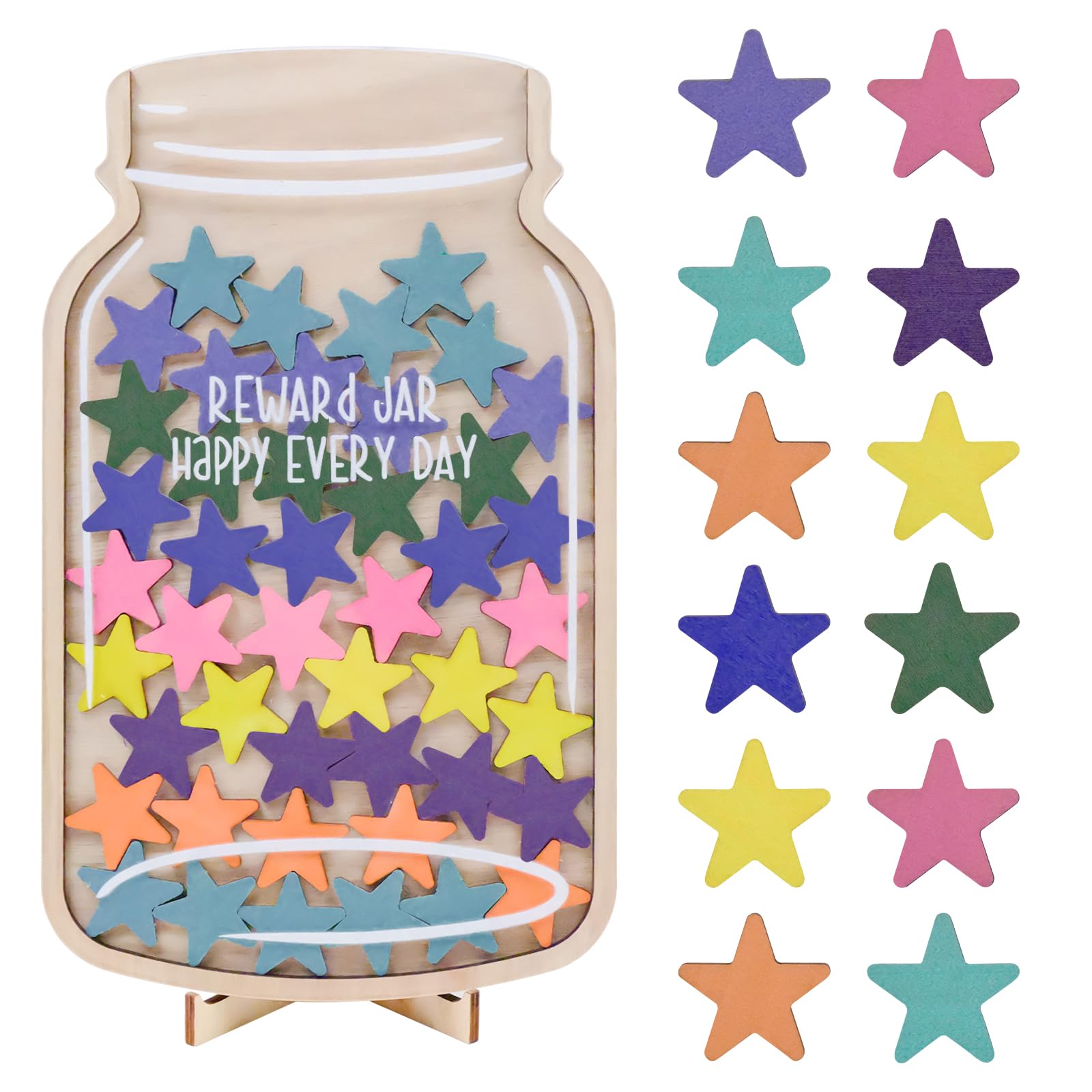 Reward Jar with 45 Stars, Star Jar Reward System
