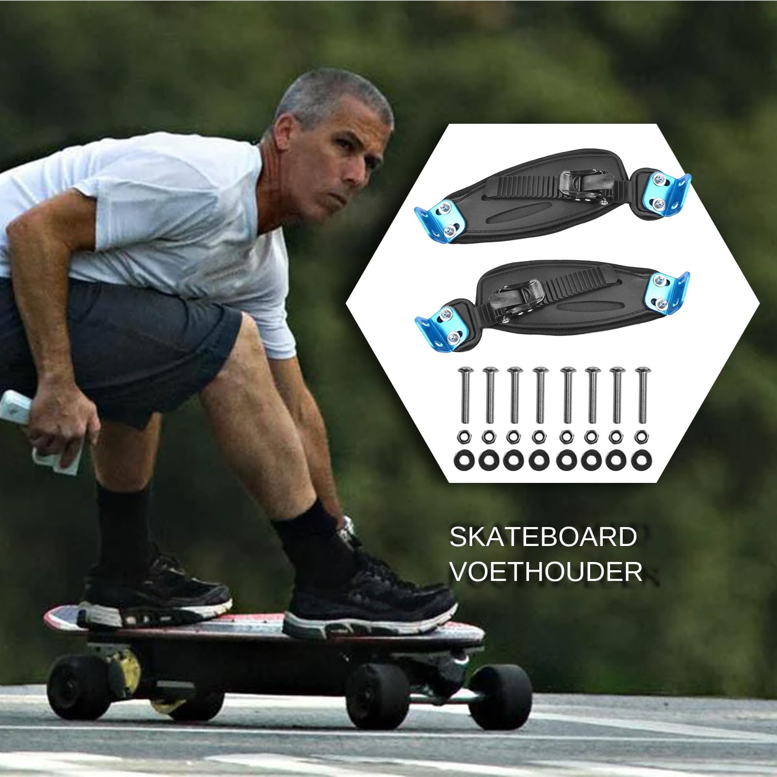 Support de pied de planche à roulettes de montagne, sangle de pied pied réglable pieds en nylon avec sangle de fixation sangle de planche à roulettes,Pièces de ceinture de support de skateboard pour