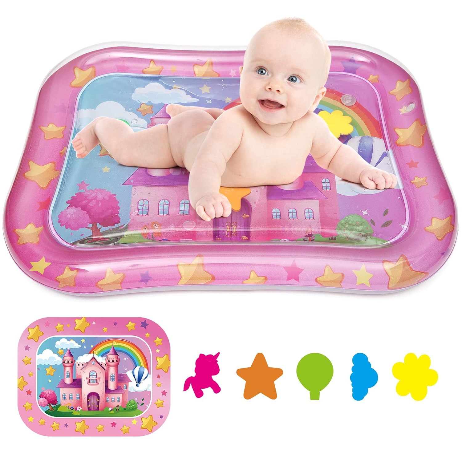 Tapis D'eau Tummy Time Pour Bébé – Centre D'activités Gonflable Premium, Multicolore