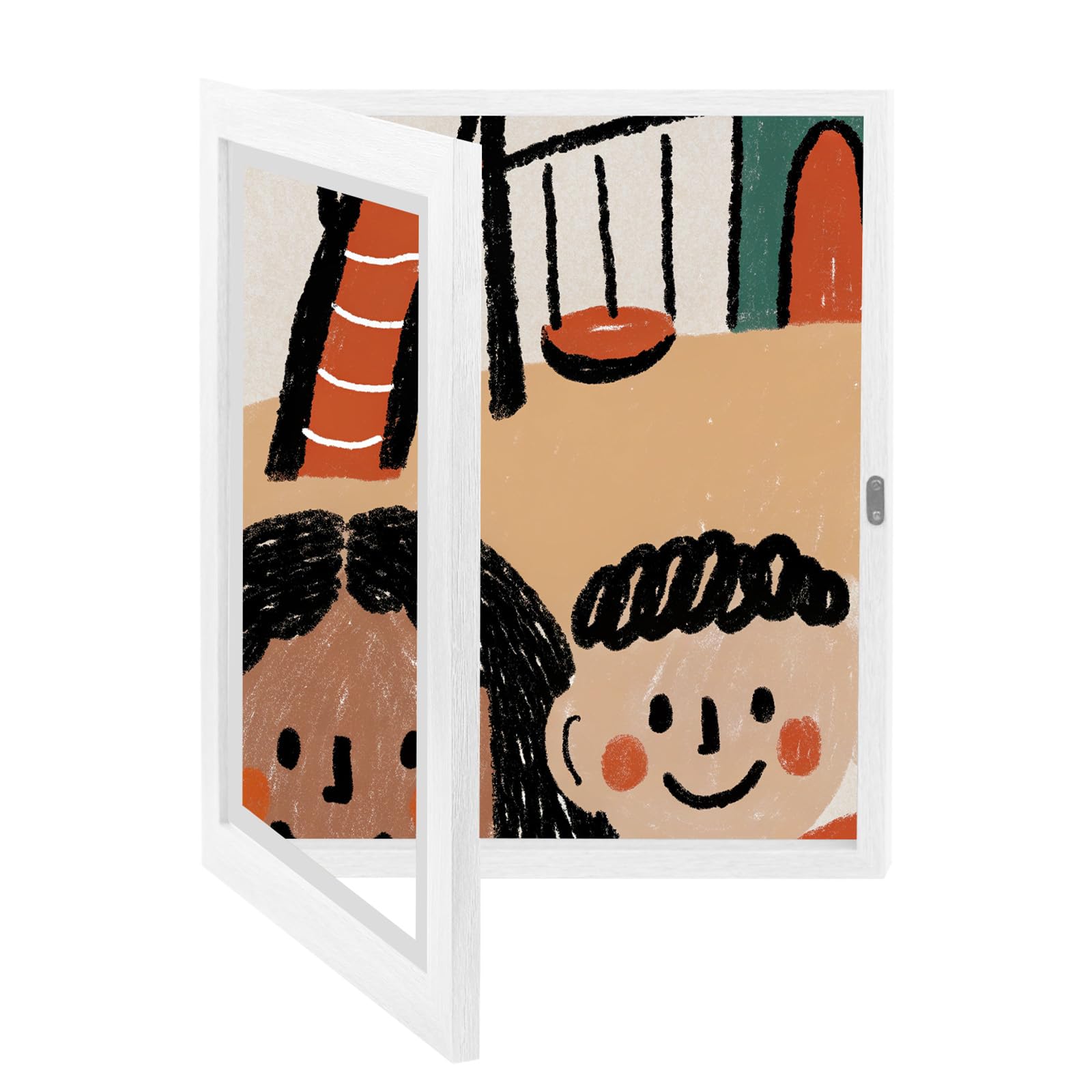 Clebay 1-PCS Kids Artwork Frames 10x12.5 Front Opening Kids Art Frame for Wall Art work Picture Display Holds 50+ Pcs for Kids Drawings Changeable Frames for Kids' Artwork Storage and Display – White