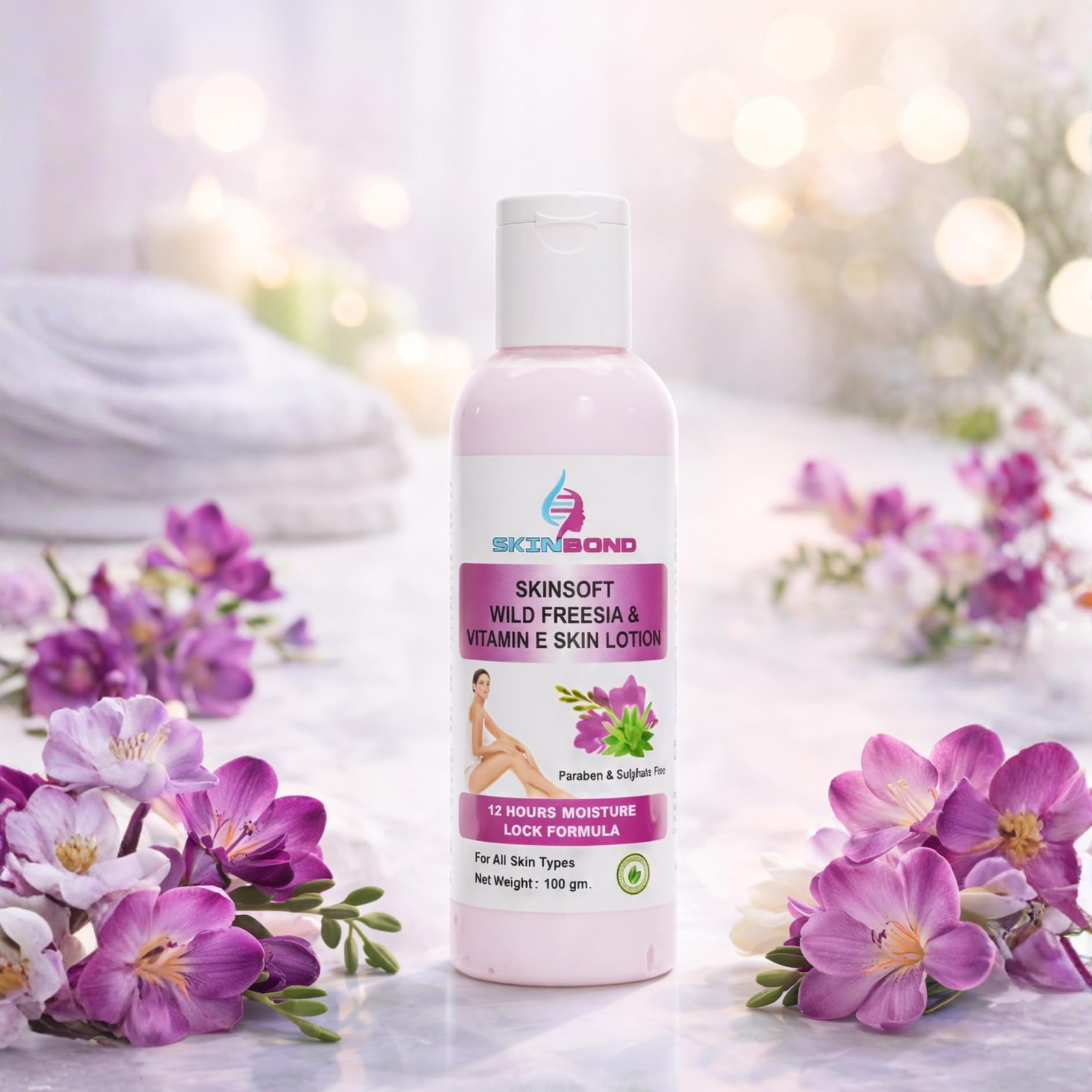 SKINBOND Skinsoft Wild Freesia & Vitamin E Skin Lotion, 12 Hours