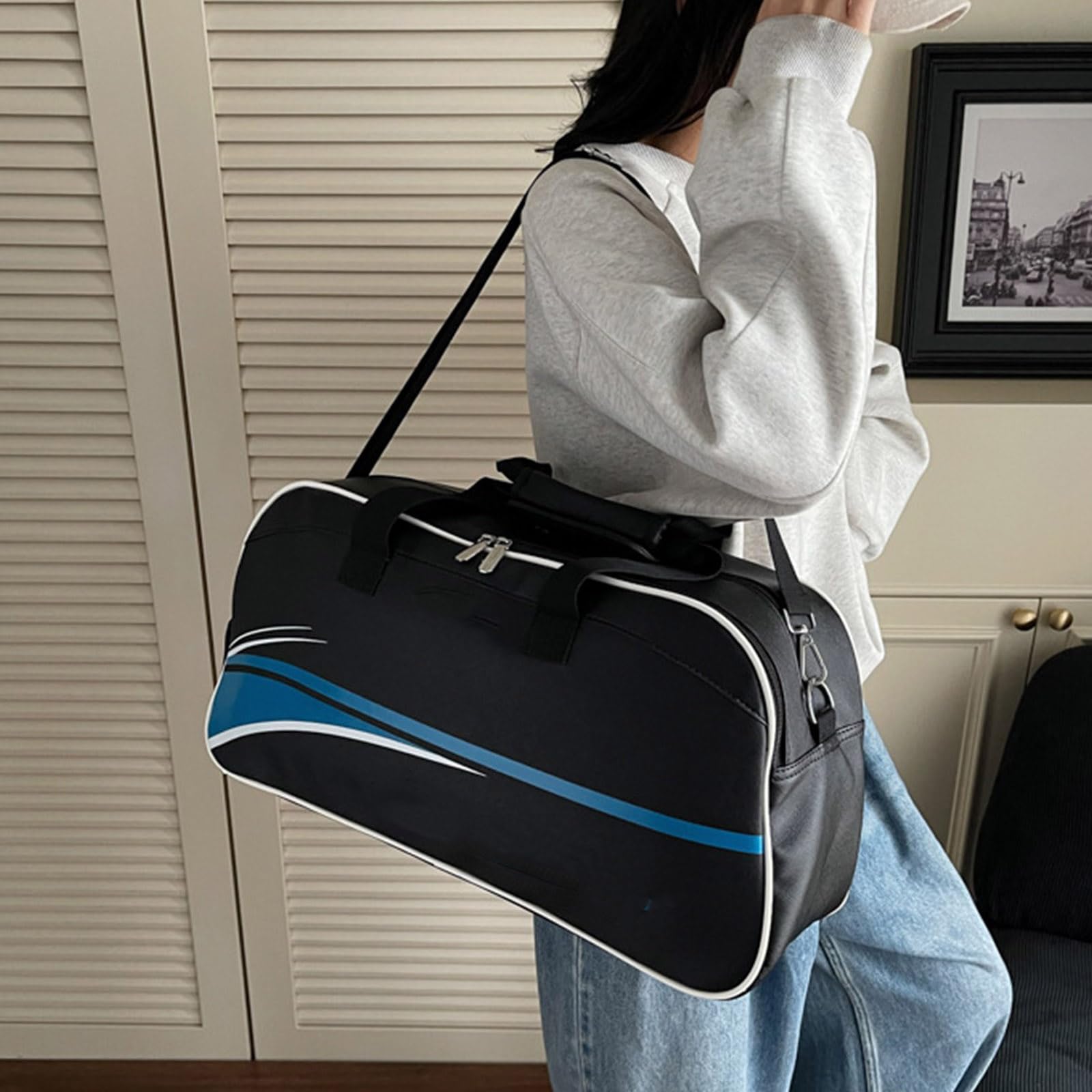 Borsa Sportiva Pratica Ergonomica Con Ampio Scomparto A Tracolla Per L'allenamento Attrezzatura Da Nuoto Palestra A Tracolla Regolabile Essenziale Con Maniglia Comoda