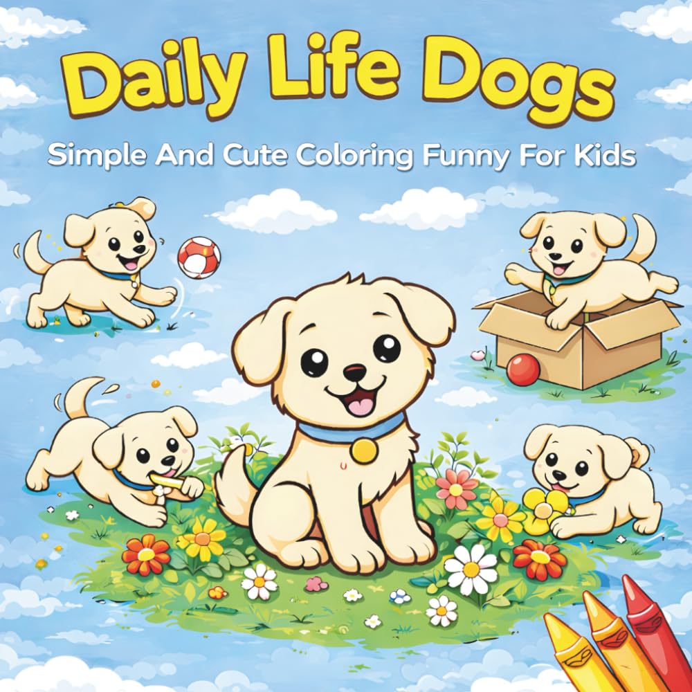 Daily Life Dogs: Simple And Cute Coloring Funny For Kids