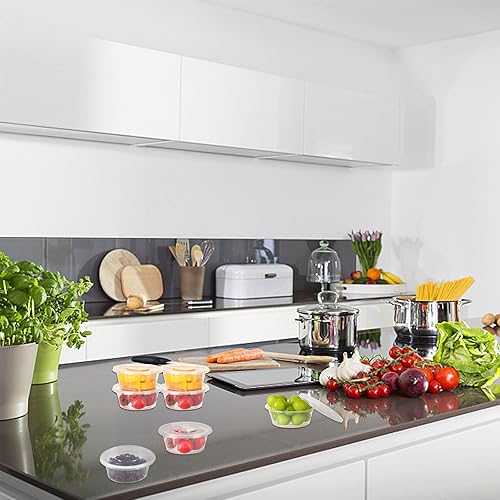 Miniatura 5 de Augshy Contenedores pequeños de plástico con tapas, paquete de 40 recipientes de limo con tapas, contenedores para almacenamiento de bolas de espuma