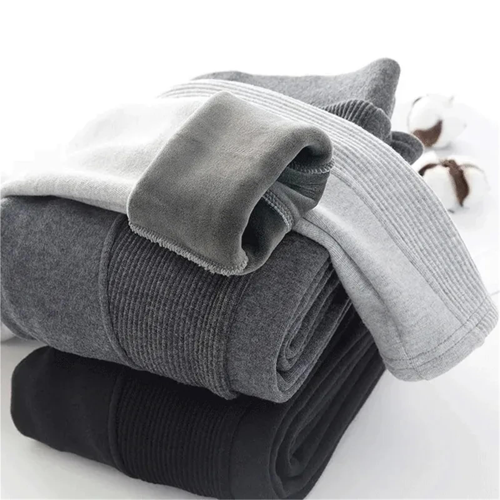 Mallas con corsé de Terciopelo Grueso for Mujer, Pantalones de chándal de Fitness góticos de Cadera Grande, calzas cálidas de retales de Calle for Invierno 2024(Light Gray,L 47-55kg)