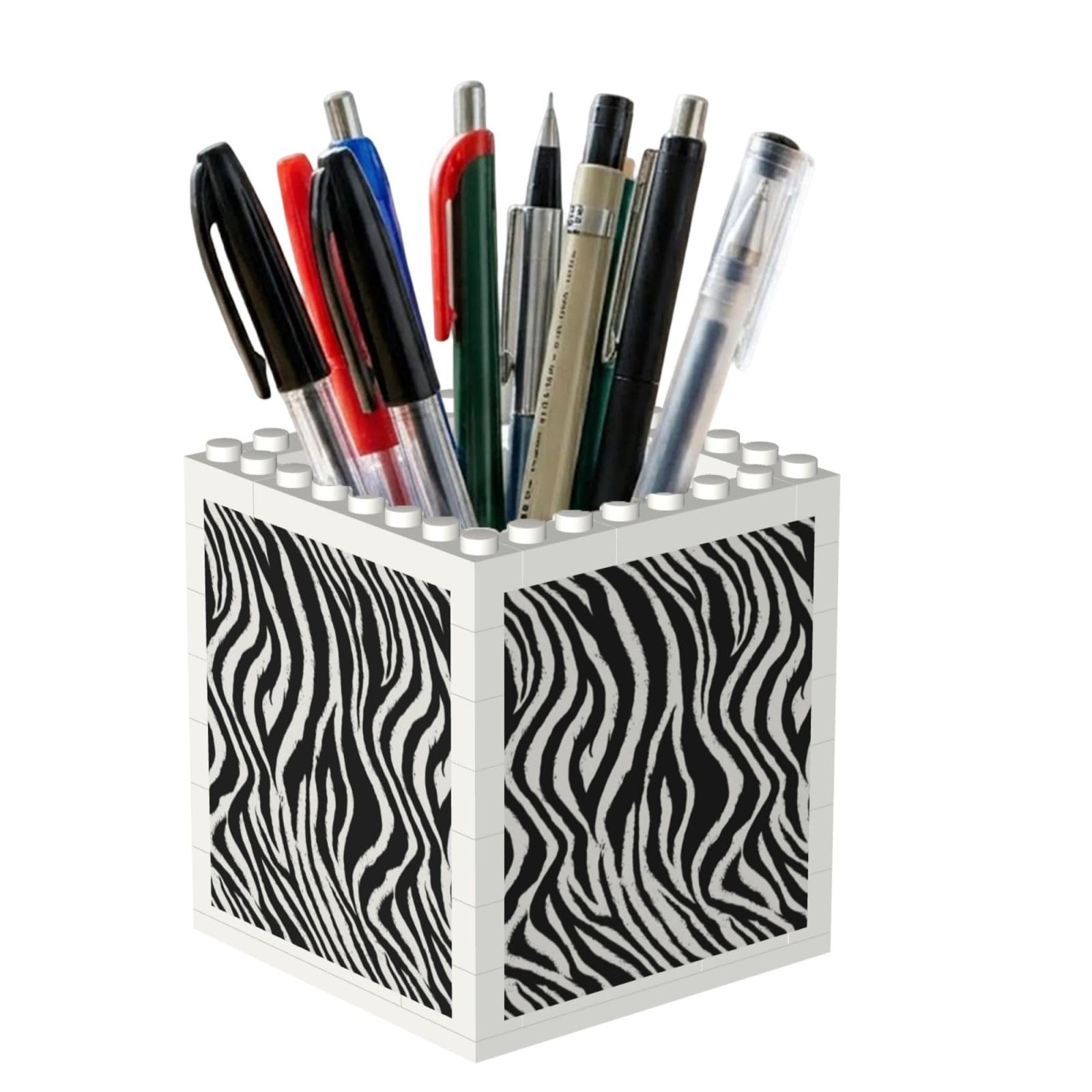 Poadnly Zebra Print, Pen Pot Pencil Holder for Office Home School, Compact Desk Organiser for Office Stationery