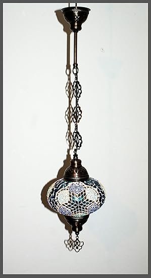 Samarkand - Lights Mozaïeklamp mozaïek - hanglamp L oosterse lamp plafondlamp blauwe sterren Samarkand-Lights photo 2