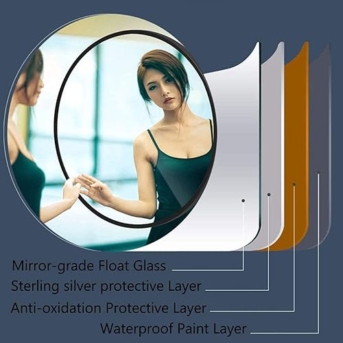 Miniatura 4 de Eruner Large Round Mirror 39 Inch Black Metal Frame Wall Mirror Oversized Circle Mirror Modern Vanity Mirror for Bathroom, Living Room, Entryway