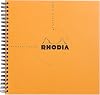 Rhodia Classic cf193608 Ring Notebook, Reverse Book, Square, 8.3 x 8.3 inches 21 x 21 cm, 160 Pages, 0.2 inch 5 mm Ruled, Water Repellent Cover, Perforated, PEFC Certified, Double Ring, Orange