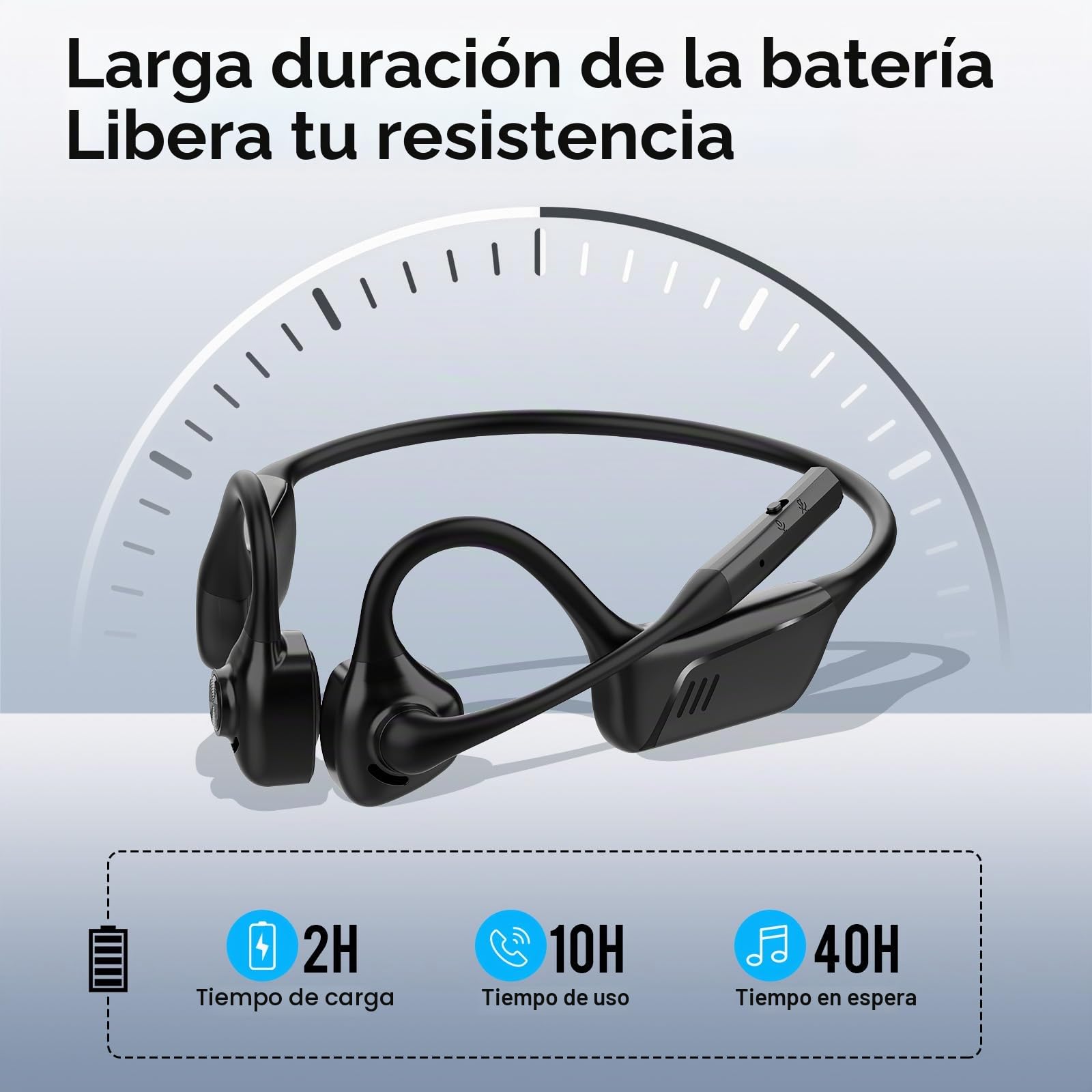 Smof Auriculares Conducción Aérea con Micrófono, Bluetooth 5.1 Open-Ear Auriculares Abierto con Micrófono de Cancelación de Ruido para el Trabajo, la conducción, la Oficina en el hogar (Negro)