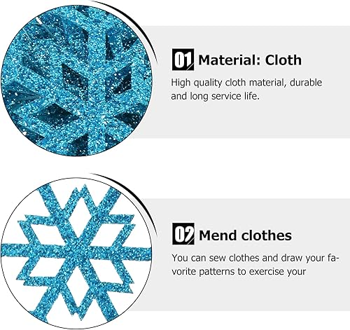 Vista 24 de Parches bordados de Navidad con copos de nieve, apliques de copo de nieve para planchar en ropa, fiesta, decoración de Navidad, manualidades, Plata